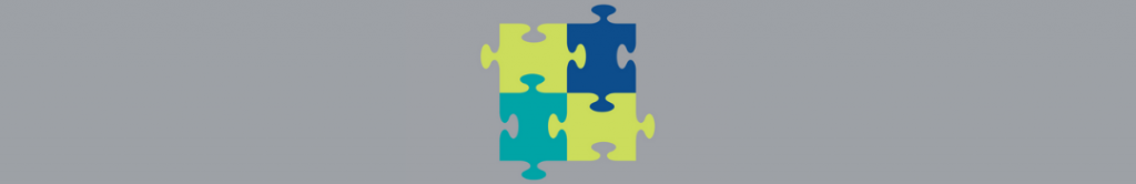Image of puzzle pieces fitting together on a grey background